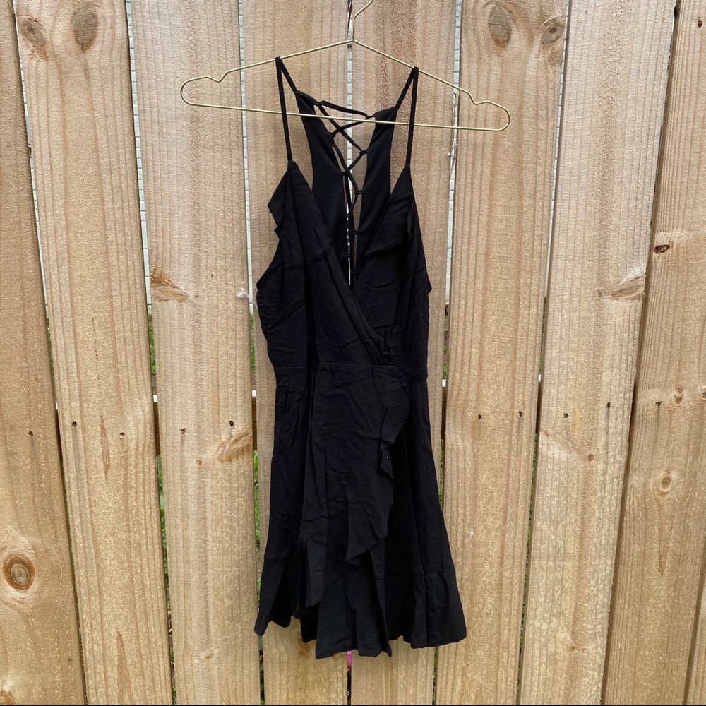 Black Ruffle Mini Dress